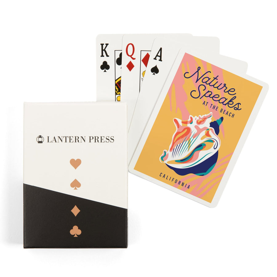 Playing Cards, California, Beach Bliss Collection, Beach Shell, Nature Speaks at the Beach, 52 Card Deck with Jokers in Box, Unique Art Cards Lantern Press 
