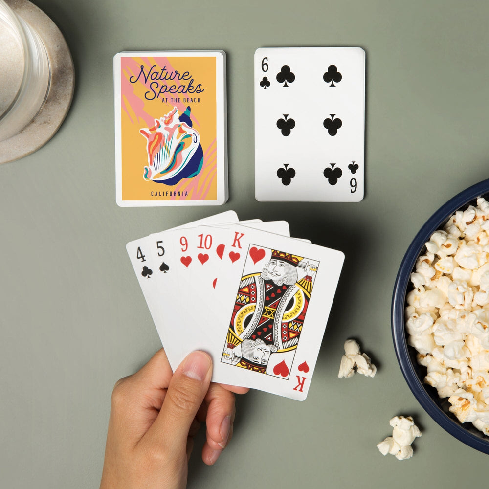 Playing Cards, California, Beach Bliss Collection, Beach Shell, Nature Speaks at the Beach, 52 Card Deck with Jokers in Box, Unique Art Cards Lantern Press 