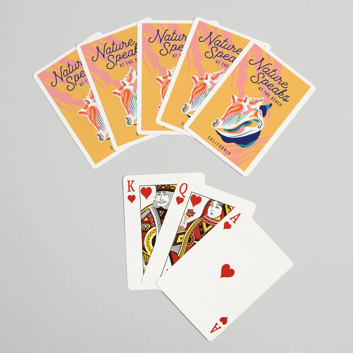 Playing Cards, California, Beach Bliss Collection, Beach Shell, Nature Speaks at the Beach, 52 Card Deck with Jokers in Box, Unique Art Cards Lantern Press 