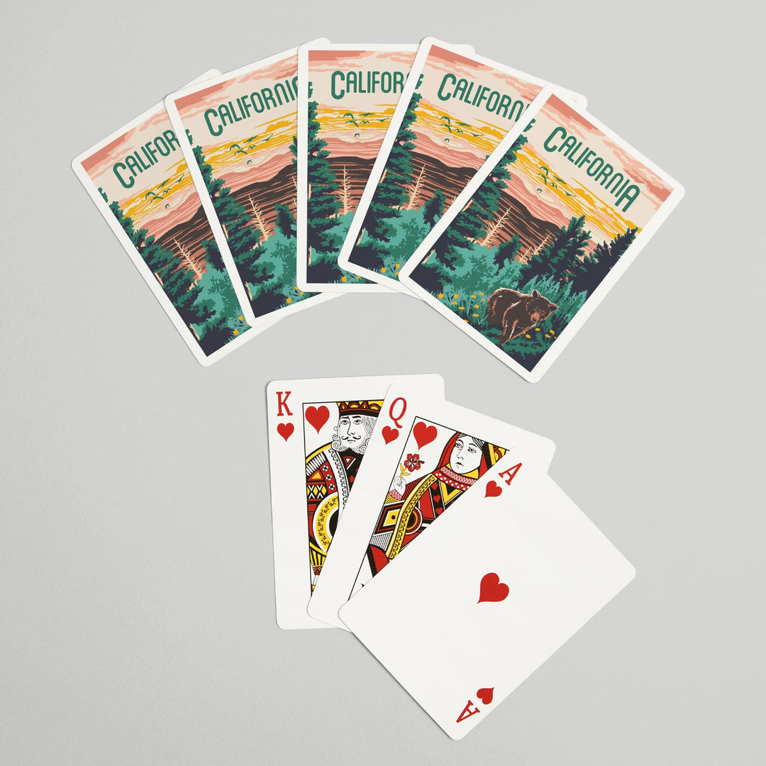 Playing Cards, California, Explorer Series, Bear, 52 Card Deck with Jokers in Box, Unique Art Cards Lantern Press 