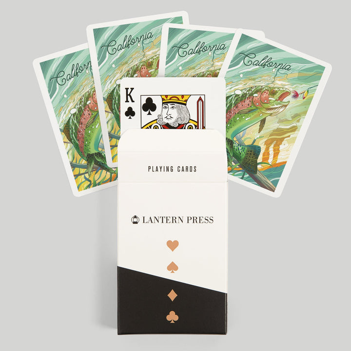 Playing Cards, California, Fishing, Underwater Trout, 52 Card Deck with Jokers in Box, Unique Art Cards Lantern Press 