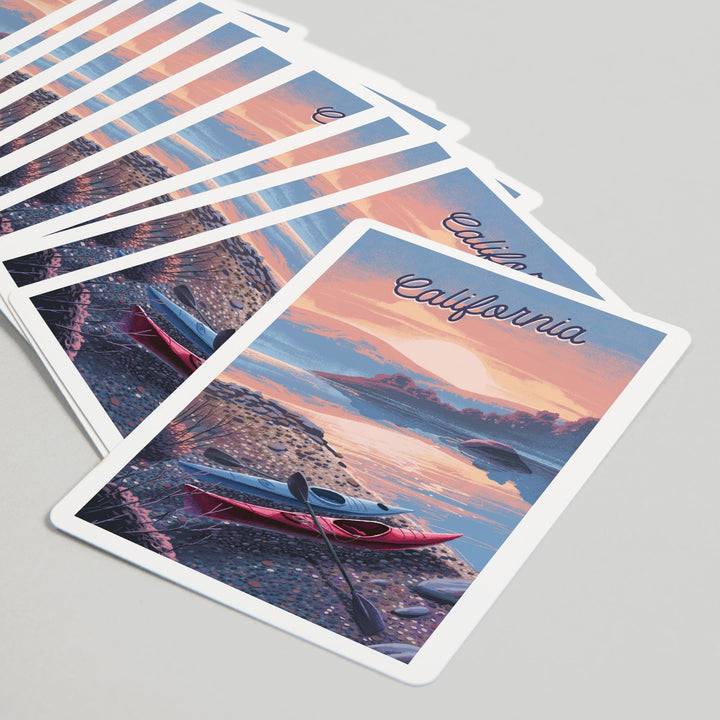 Playing Cards, California, Glassy Sunrise, Kayak, 52 Card Deck with Jokers in Box, Unique Art Cards Lantern Press 