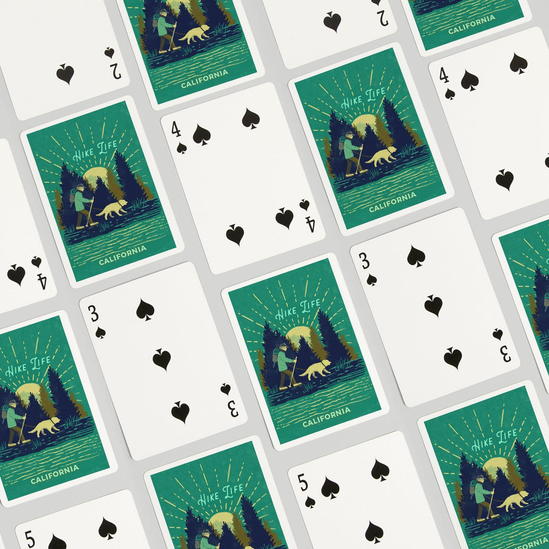 Playing Cards, California, Lake Life Series, Hike Life, 52 Card Deck with Jokers in Box, Unique Art Cards Lantern Press 