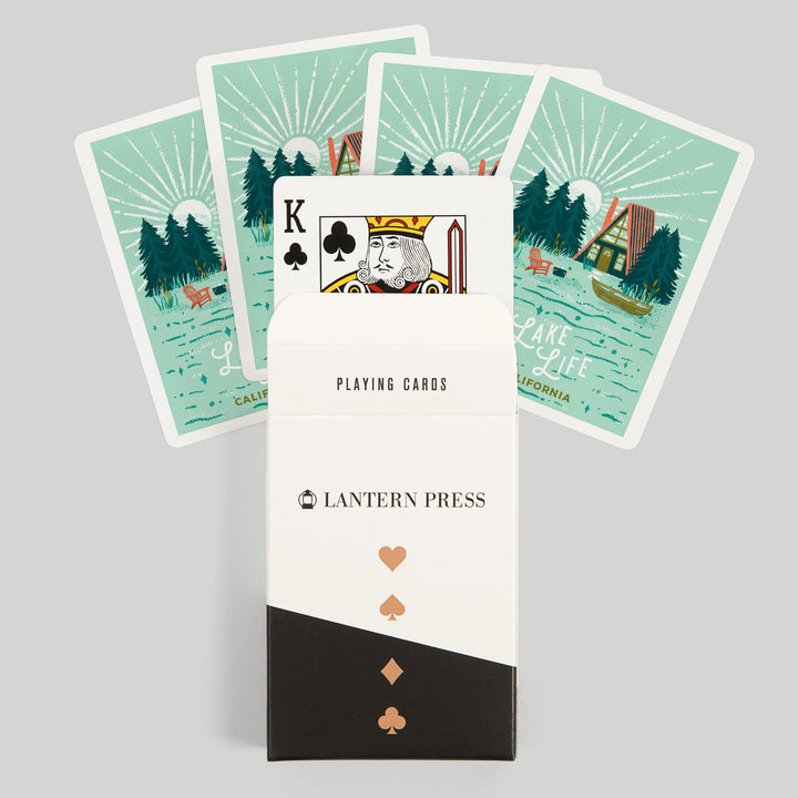 Playing Cards, California, Lake Life Series, Lake Life, 52 Card Deck with Jokers in Box, Unique Art Cards Lantern Press 