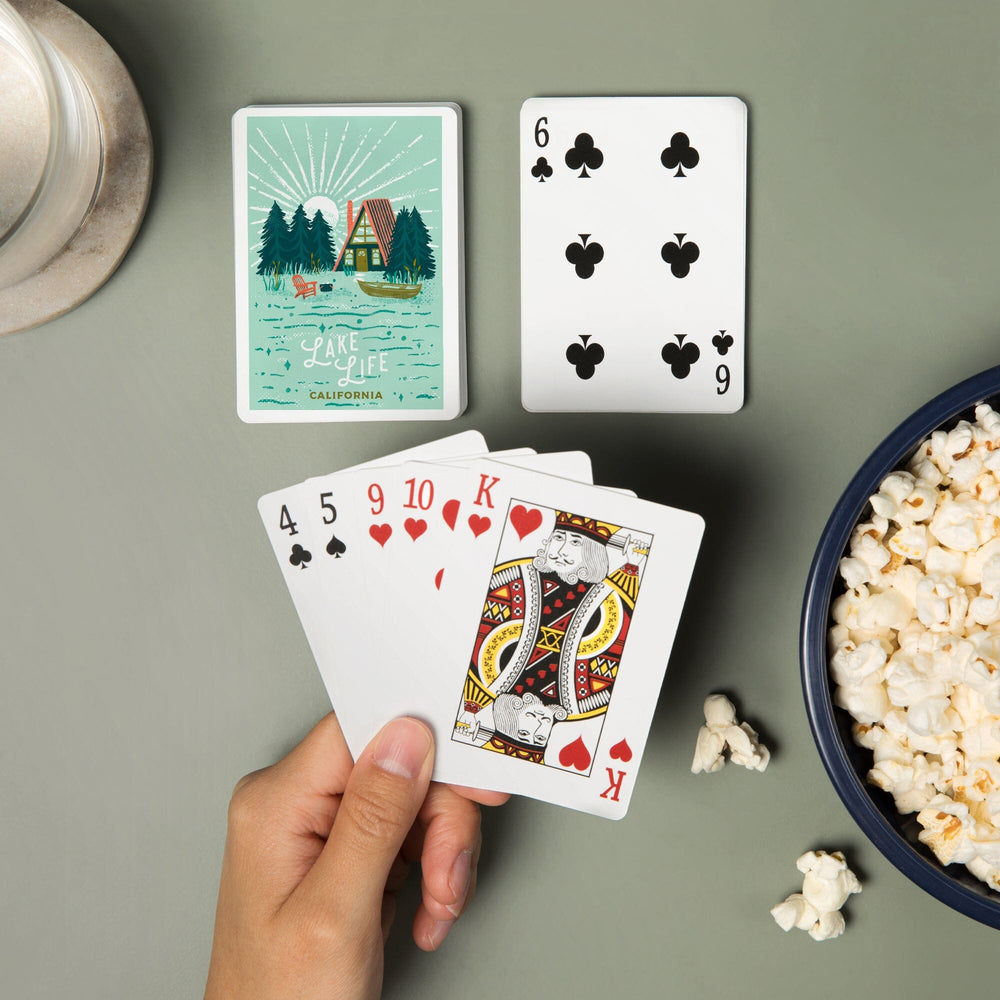 Playing Cards, California, Lake Life Series, Lake Life, 52 Card Deck with Jokers in Box, Unique Art Cards Lantern Press 
