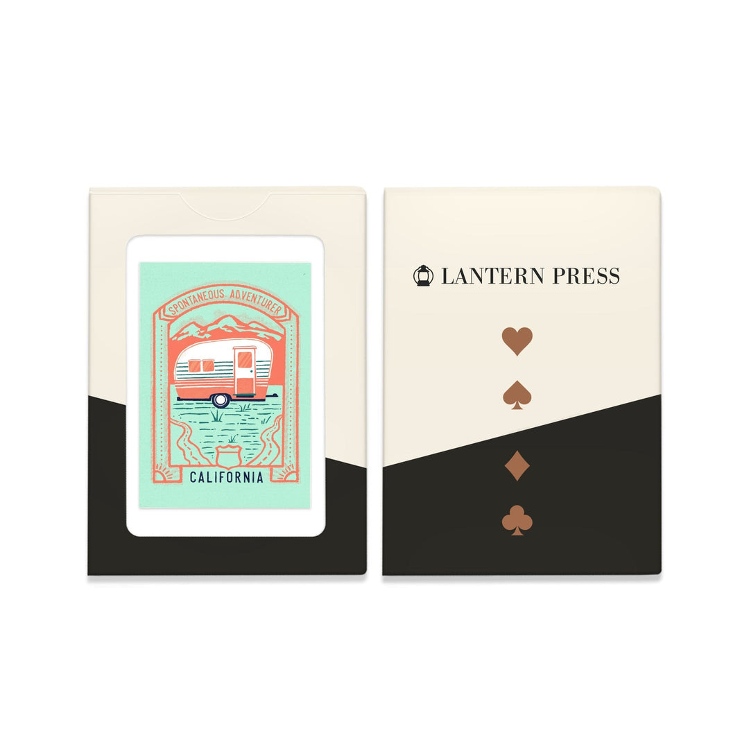 Playing Cards, California, Lake Life Series, Spontaneous Adventurer, 52 Card Deck with Jokers in Box, Unique Art Cards Lantern Press 