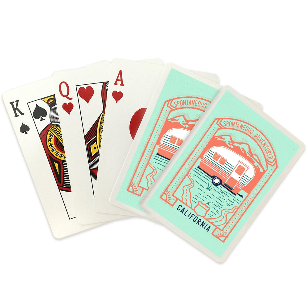 Playing Cards, California, Lake Life Series, Spontaneous Adventurer, 52 Card Deck with Jokers in Box, Unique Art Cards Lantern Press 