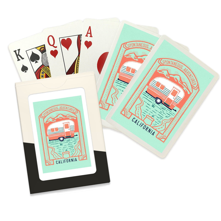 Playing Cards, California, Lake Life Series, Spontaneous Adventurer, 52 Card Deck with Jokers in Box, Unique Art Cards Lantern Press 