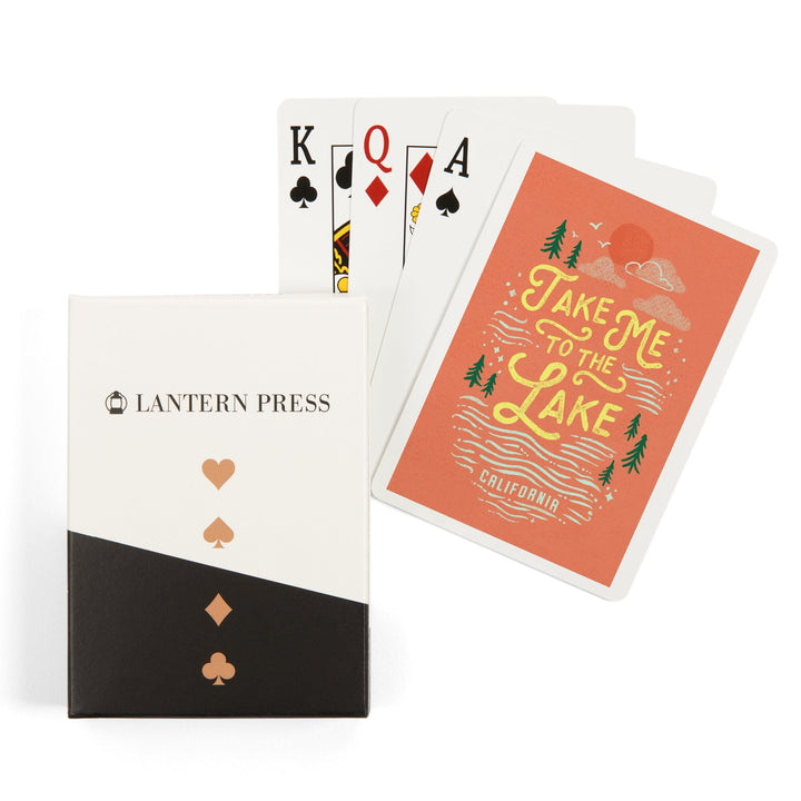 Playing Cards, California, Lake Life Series, Take Me To The Lake, 52 Card Deck with Jokers in Box, Unique Art Cards Lantern Press 