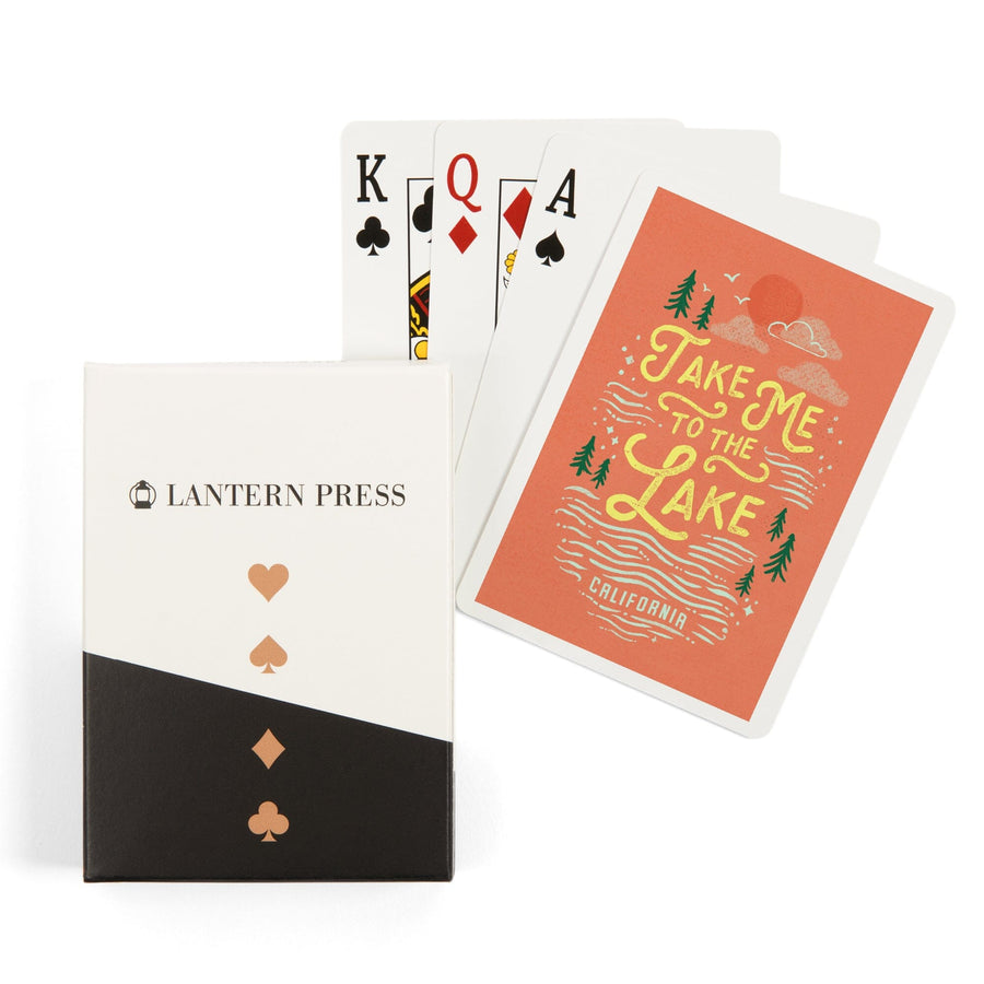 Playing Cards, California, Lake Life Series, Take Me To The Lake, 52 Card Deck with Jokers in Box, Unique Art Cards Lantern Press 