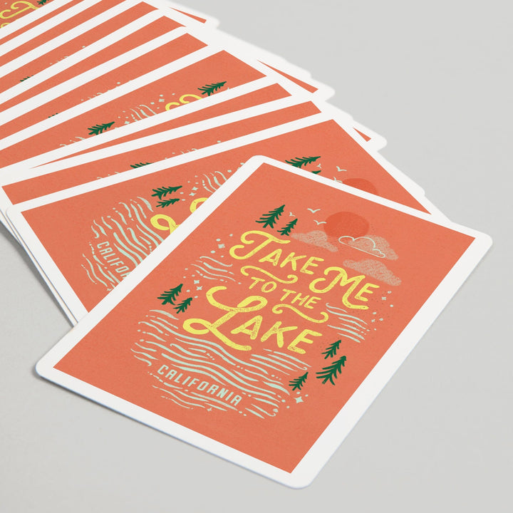 Playing Cards, California, Lake Life Series, Take Me To The Lake, 52 Card Deck with Jokers in Box, Unique Art Cards Lantern Press 