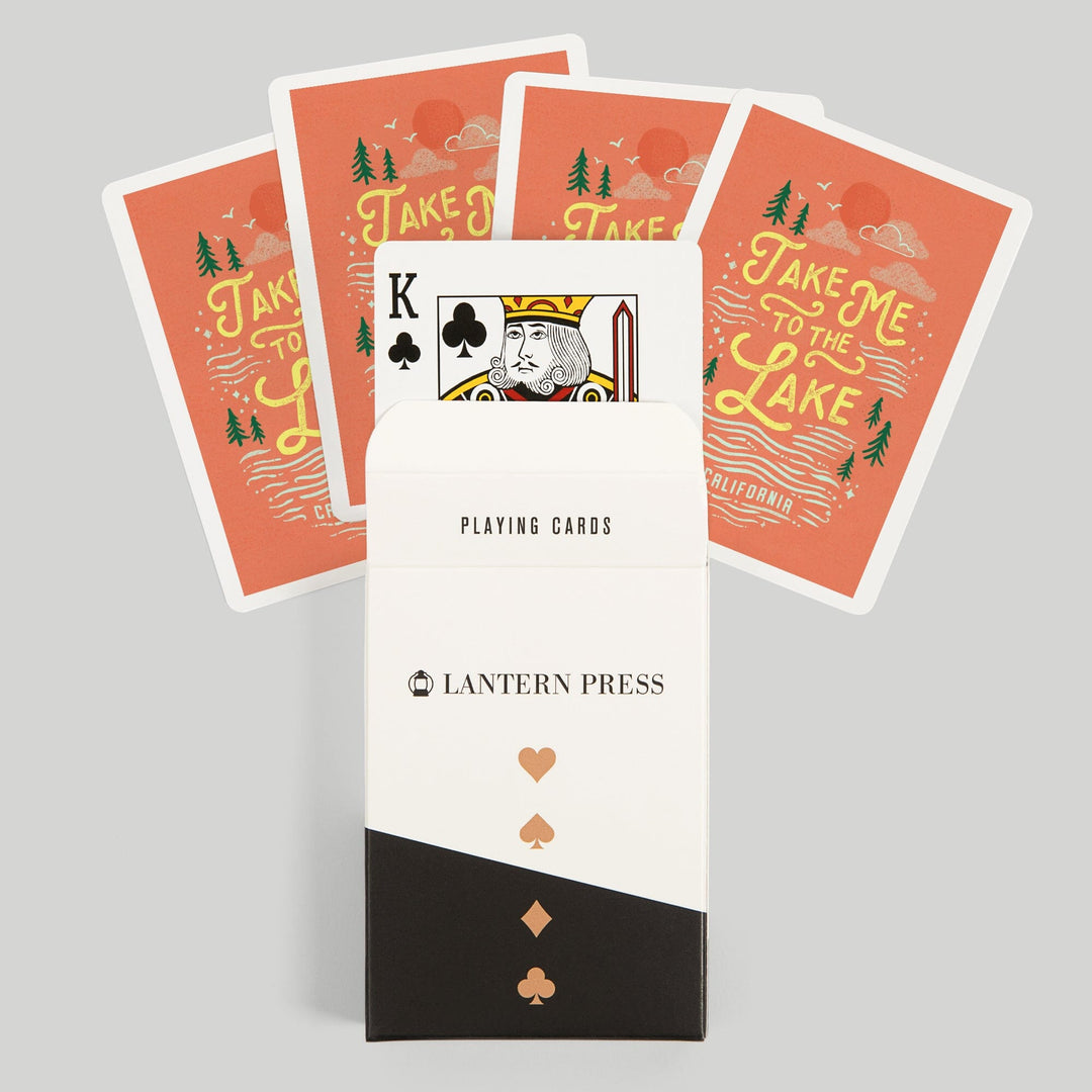 Playing Cards, California, Lake Life Series, Take Me To The Lake, 52 Card Deck with Jokers in Box, Unique Art Cards Lantern Press 