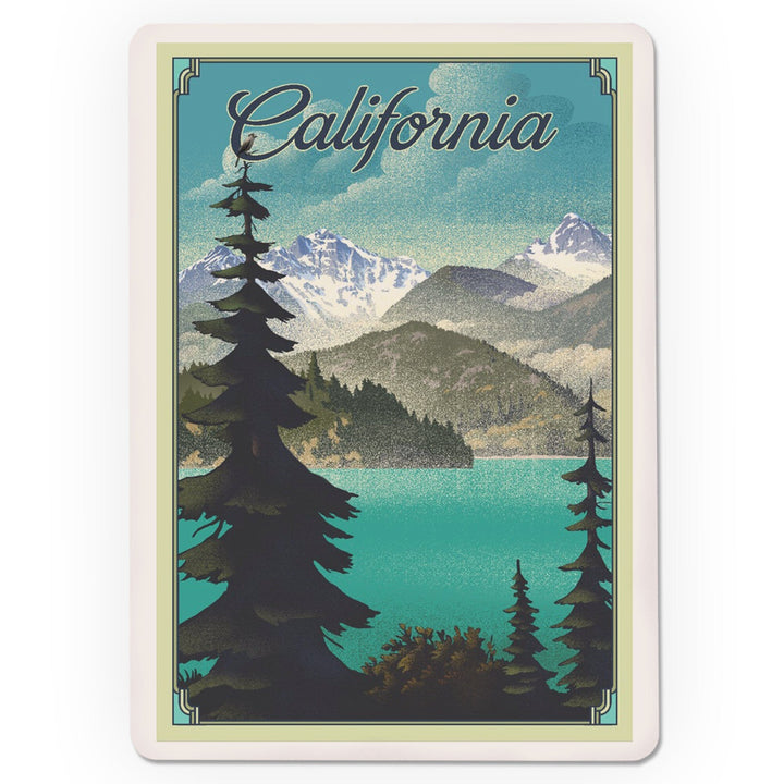 Playing Cards, California, Lake, Lithograph, 52 Card Deck with Jokers in Box, Unique Art Cards Lantern Press 