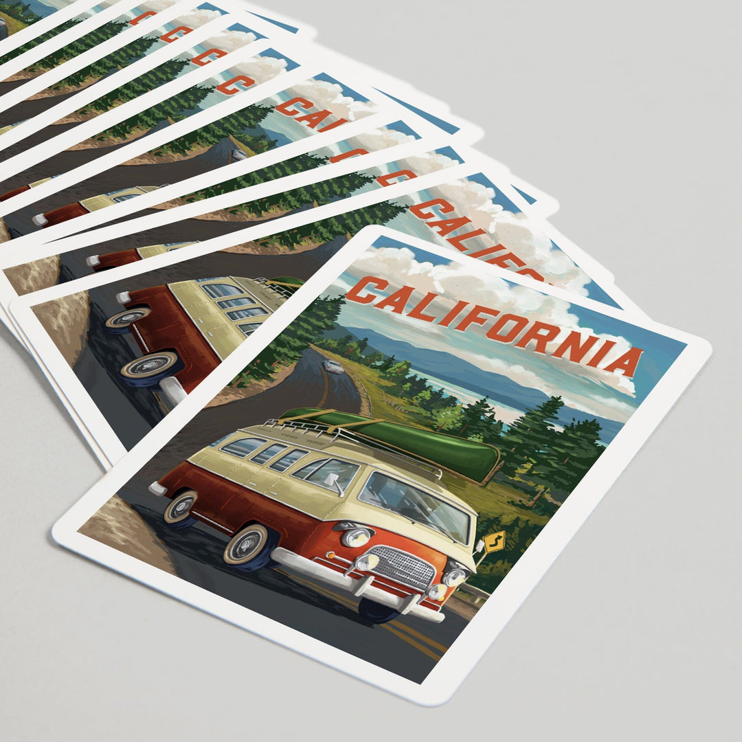 Playing Cards, California, Painterly, Camper Van, Off To Roam, 52 Card Deck with Jokers in Box, Unique Art Cards Lantern Press 