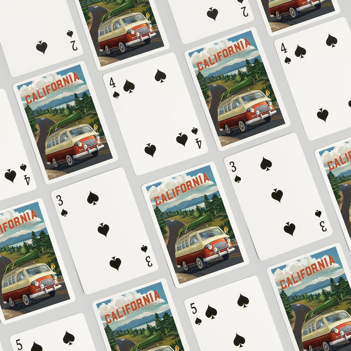 Playing Cards, California, Painterly, Camper Van, Off To Roam, 52 Card Deck with Jokers in Box, Unique Art Cards Lantern Press 