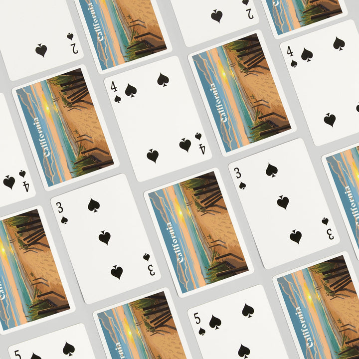 Playing Cards, California, Painterly, Sand Soul Sun, Beach Path, 52 Card Deck with Jokers in Box, Unique Art Cards Lantern Press 