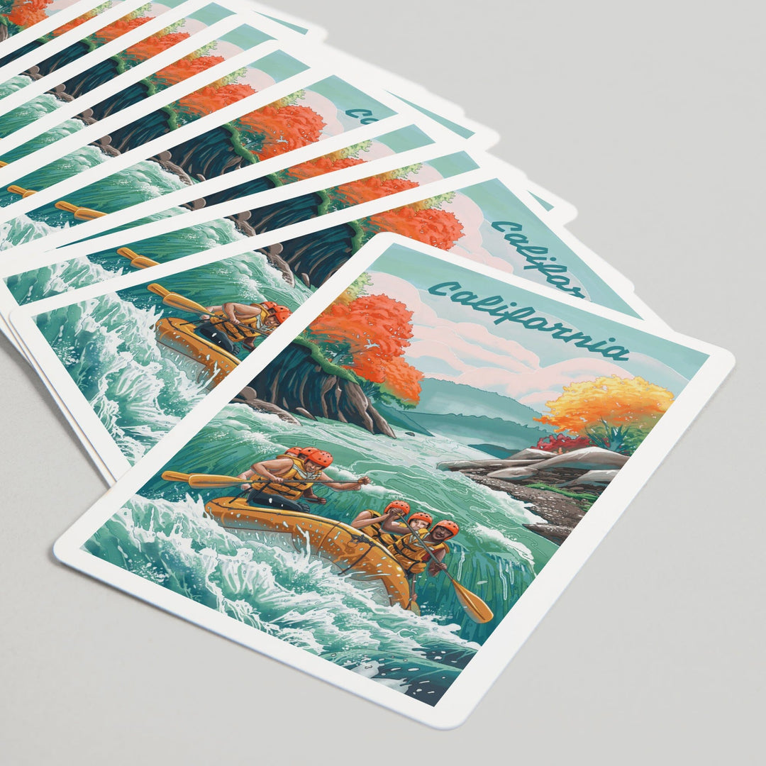 Playing Cards, California, Seek Adventure, River Rafting, 52 Card Deck with Jokers in Box, Unique Art Cards Lantern Press 