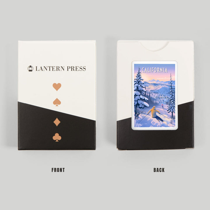 Playing Cards, California, Ski for Miles, Skiing, 52 Card Deck with Jokers in Box, Unique Art Cards Lantern Press 