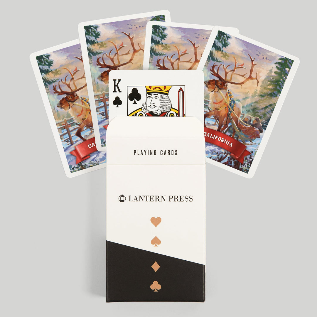Playing Cards, California, Sleigh Ride, 52 Card Deck with Jokers in Box, Unique Art Cards Lantern Press 