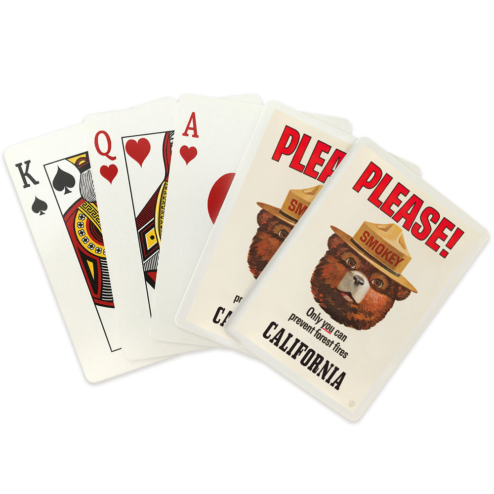 Playing Cards, California, Smokey Bear, Only You Can Prevent Forest Fires, Officially Licensed Vintage Poster, 52 Card Deck with Jokers in Box, Unique Art Cards Lantern Press 