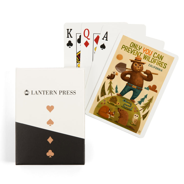 Playing Cards, California, Smokey Bear with Shovel, Only You can prevent Wildfires, 52 Card Deck with Jokers in Box, Unique Art Cards Lantern Press 