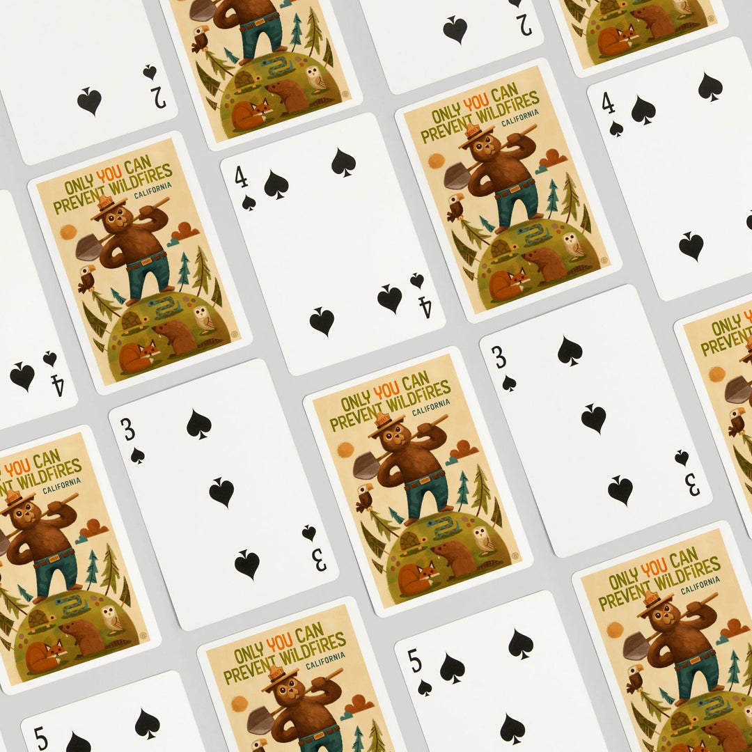 Playing Cards, California, Smokey Bear with Shovel, Only You can prevent Wildfires, 52 Card Deck with Jokers in Box, Unique Art Cards Lantern Press 