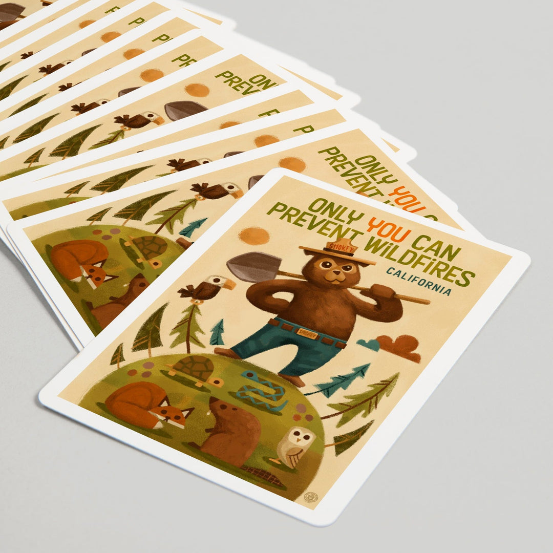 Playing Cards, California, Smokey Bear with Shovel, Only You can prevent Wildfires, 52 Card Deck with Jokers in Box, Unique Art Cards Lantern Press 