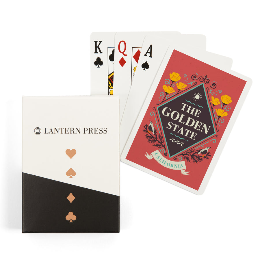 Playing Cards, California, State Motto Crest, State Series, 52 Card Deck with Jokers in Box, Unique Art Cards Lantern Press 