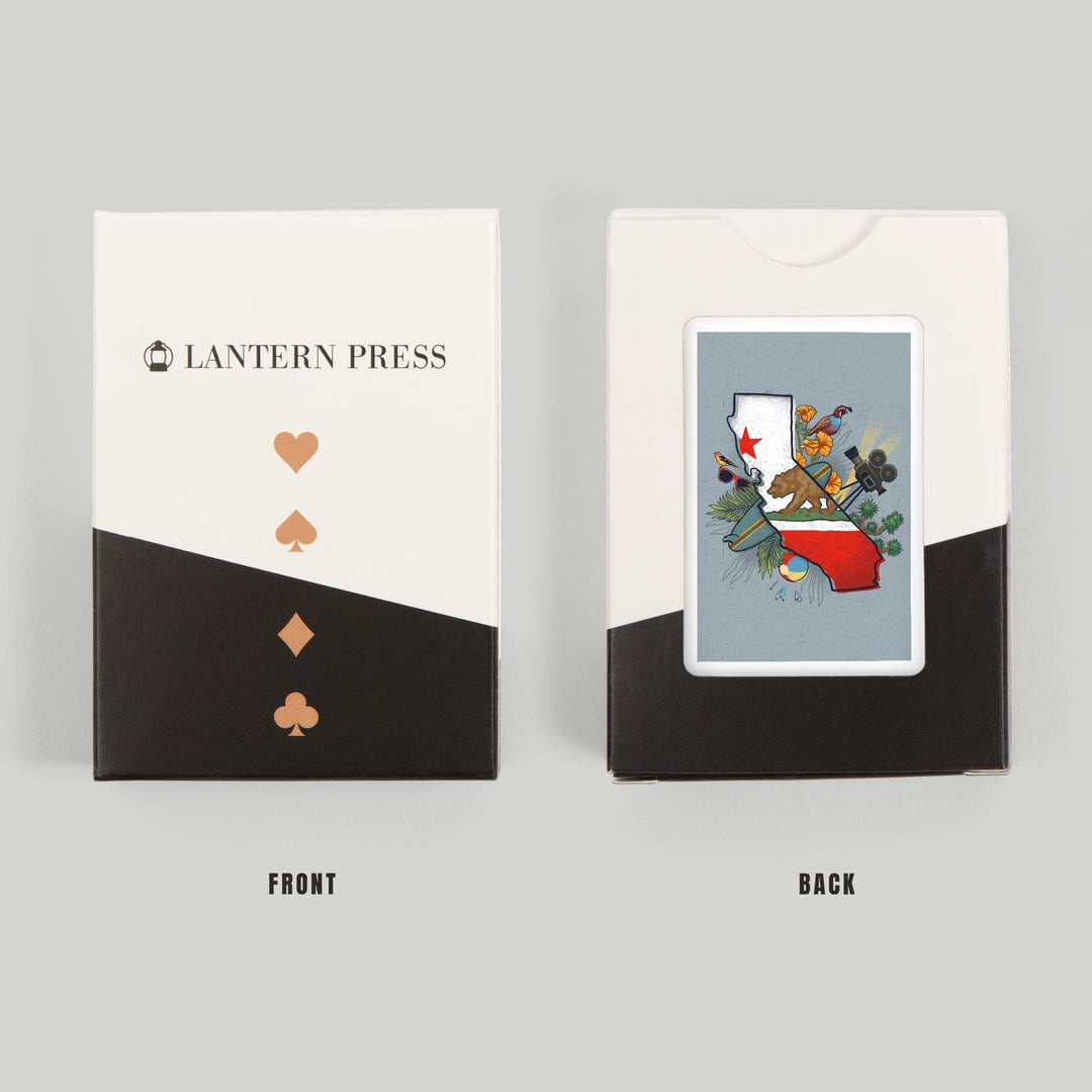 Playing Cards, California, State Treasure Trove, 52 Card Deck with Jokers in Box, Unique Art Cards Lantern Press 