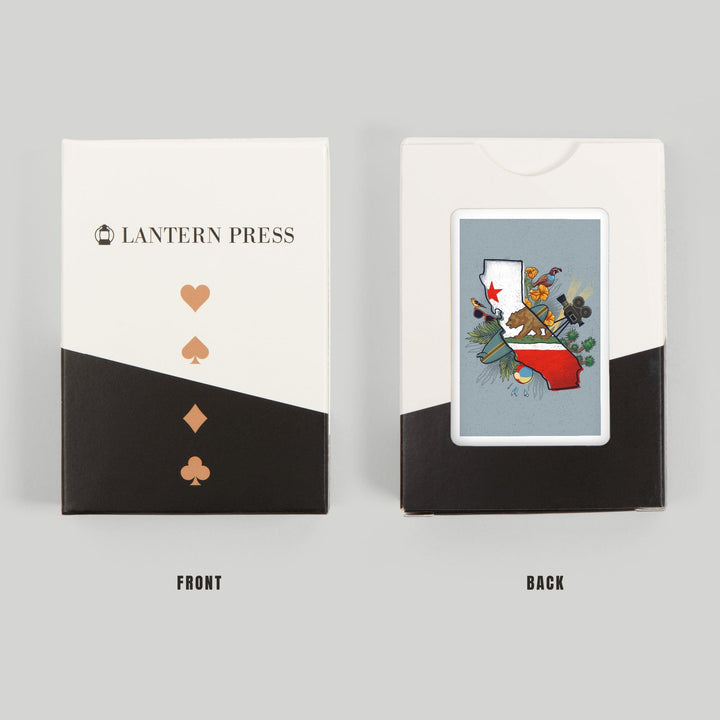 Playing Cards, California, State Treasure Trove, 52 Card Deck with Jokers in Box, Unique Art Cards Lantern Press 