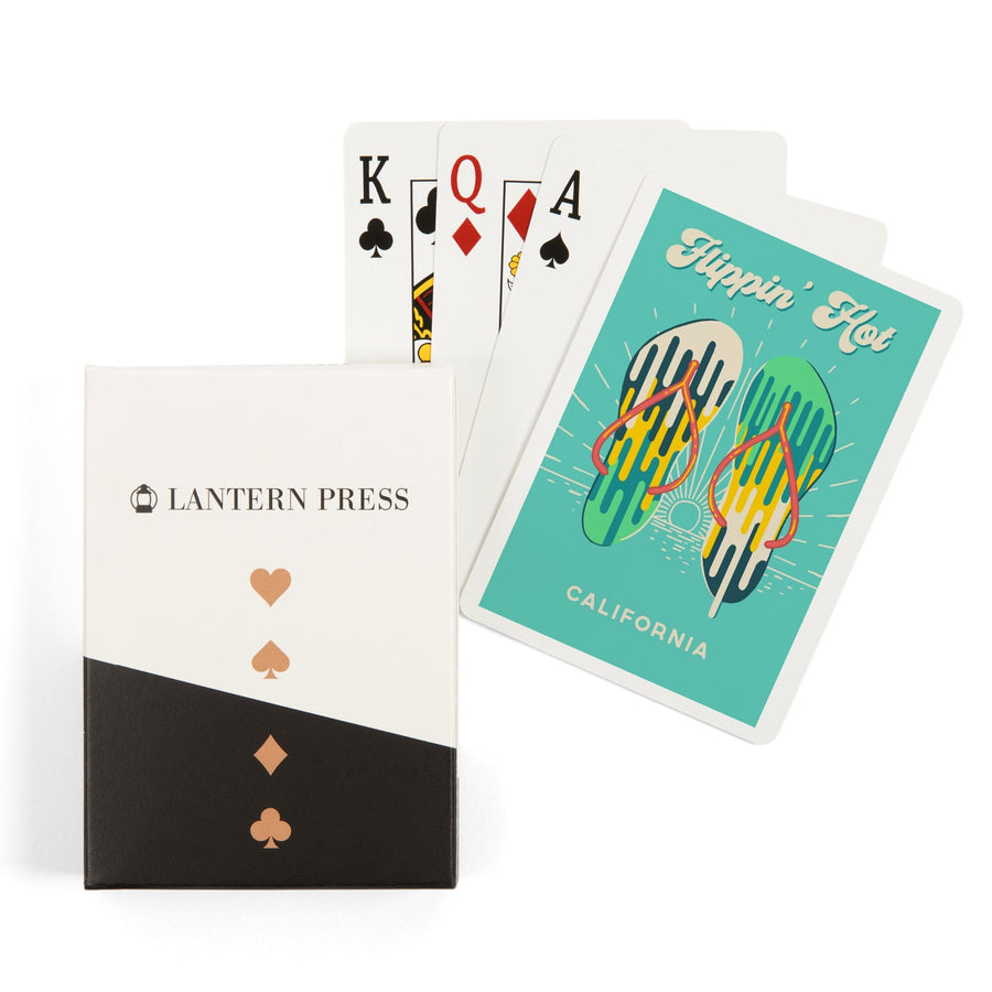 Playing Cards, California, Sweet Relief Collection, Flip Flops, Flippin Hot, 52 Card Deck with Jokers in Box, Unique Art Cards Lantern Press 