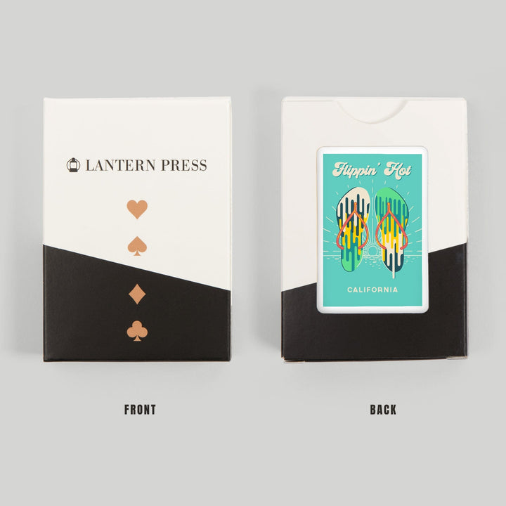 Playing Cards, California, Sweet Relief Collection, Flip Flops, Flippin Hot, 52 Card Deck with Jokers in Box, Unique Art Cards Lantern Press 