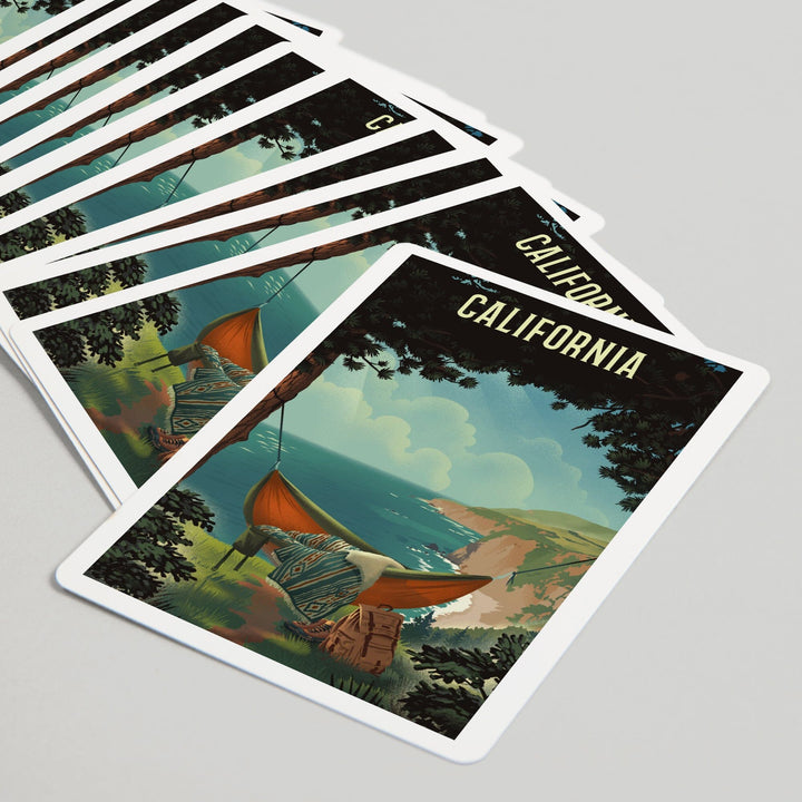 Playing Cards, California, Today's Office, Coastal Series, Hammock on Beach, 52 Card Deck with Jokers in Box, Unique Art Cards Lantern Press 