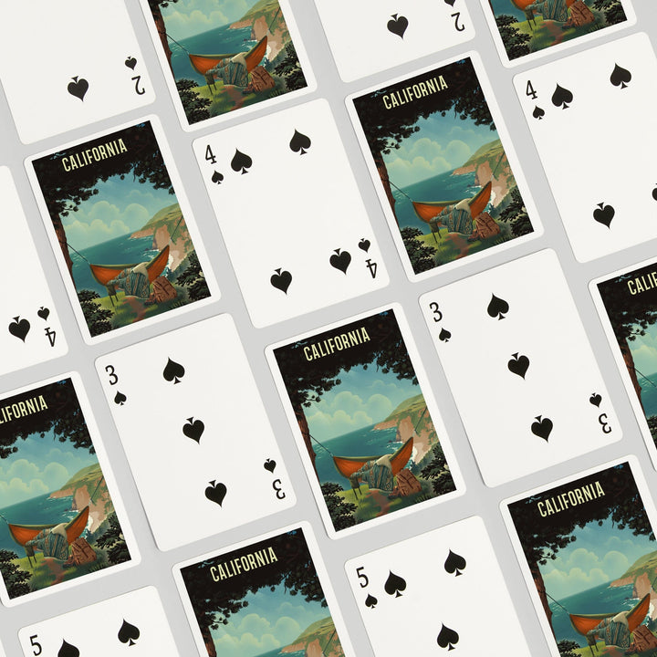 Playing Cards, California, Today's Office, Coastal Series, Hammock on Beach, 52 Card Deck with Jokers in Box, Unique Art Cards Lantern Press 