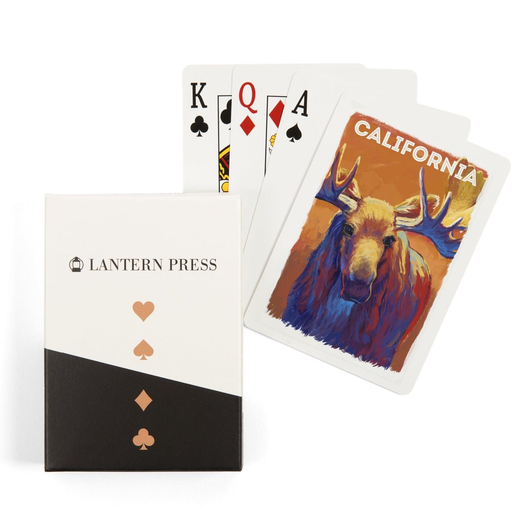 Playing Cards, California, Vivid, Moose, 52 Card Deck with Jokers in Box, Unique Art Cards Lantern Press 
