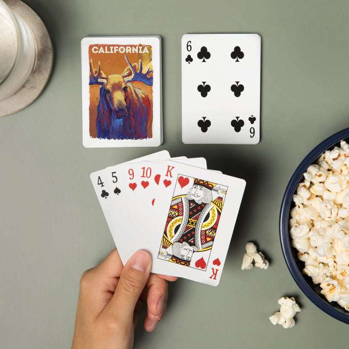 Playing Cards, California, Vivid, Moose, 52 Card Deck with Jokers in Box, Unique Art Cards Lantern Press 