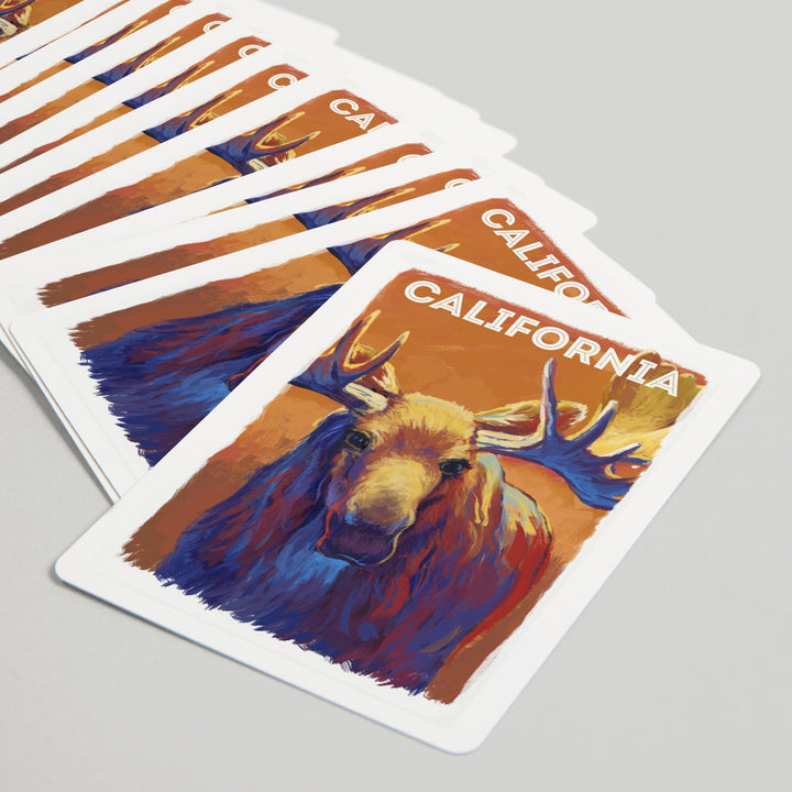 Playing Cards, California, Vivid, Moose, 52 Card Deck with Jokers in Box, Unique Art Cards Lantern Press 