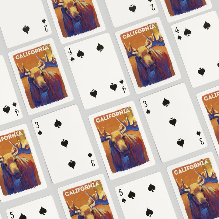 Playing Cards, California, Vivid, Moose, 52 Card Deck with Jokers in Box, Unique Art Cards Lantern Press 