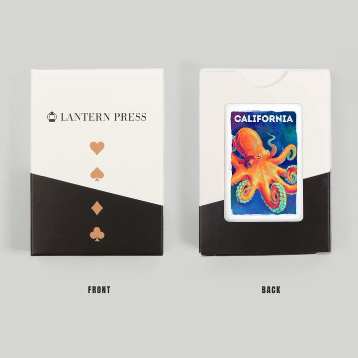 Playing Cards, California, Vivid, Octopus, 52 Card Deck with Jokers in Box, Unique Art Cards Lantern Press 