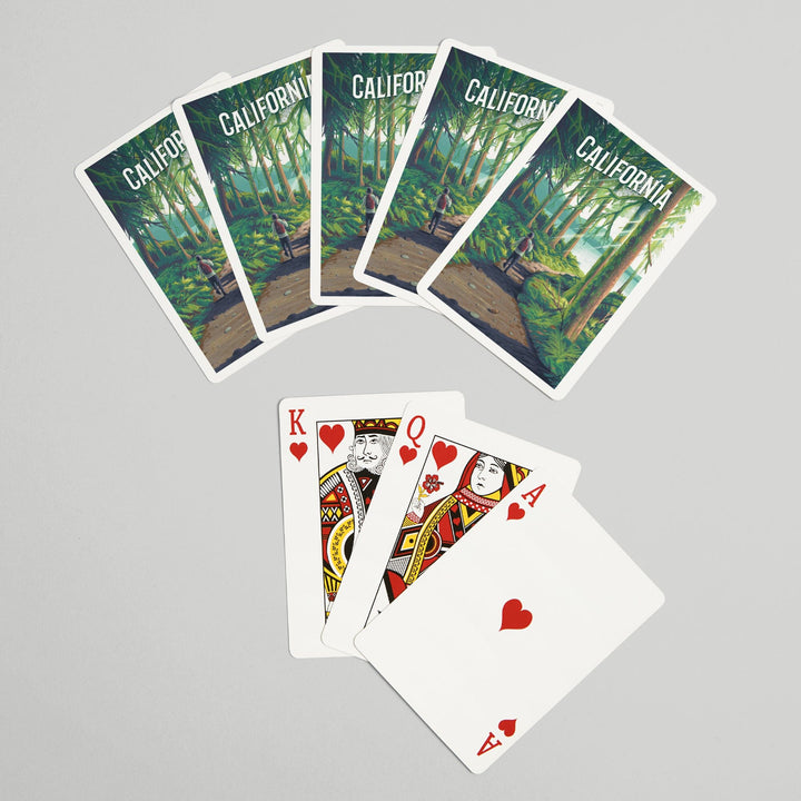 Playing Cards, California, Walk In The Woods, Day Hike, 52 Card Deck with Jokers in Box, Unique Art Cards Lantern Press 