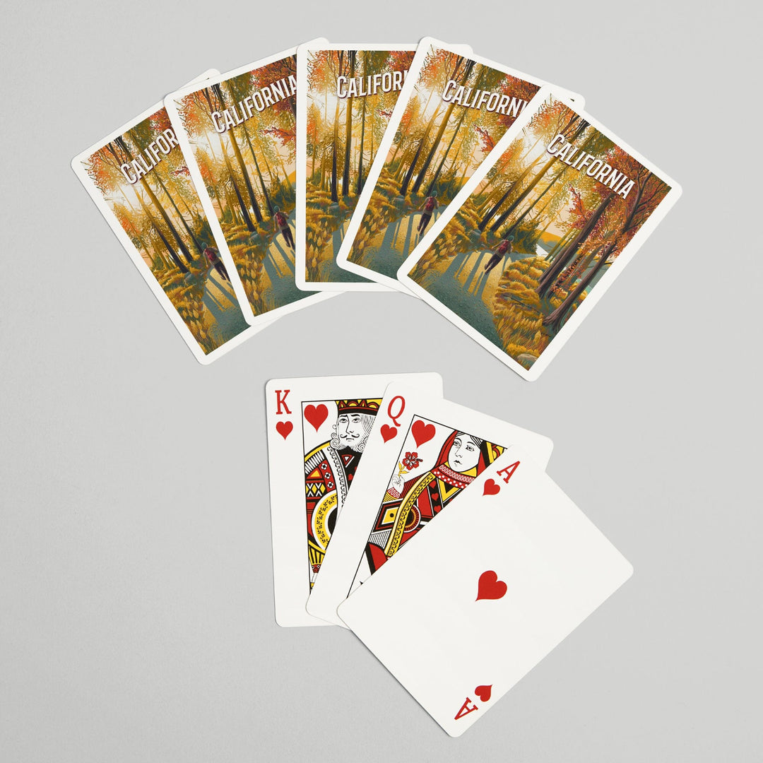 Playing Cards, California Walk In The Woods Day Hike, 52 Card Deck with Jokers in Box, Unique Art Cards Lantern Press 