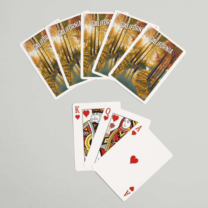 Playing Cards, California Walk In The Woods Day Hike, 52 Card Deck with Jokers in Box, Unique Art Cards Lantern Press 
