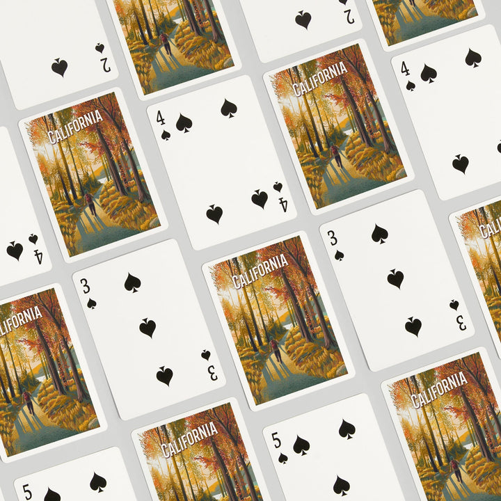 Playing Cards, California Walk In The Woods Day Hike, 52 Card Deck with Jokers in Box, Unique Art Cards Lantern Press 