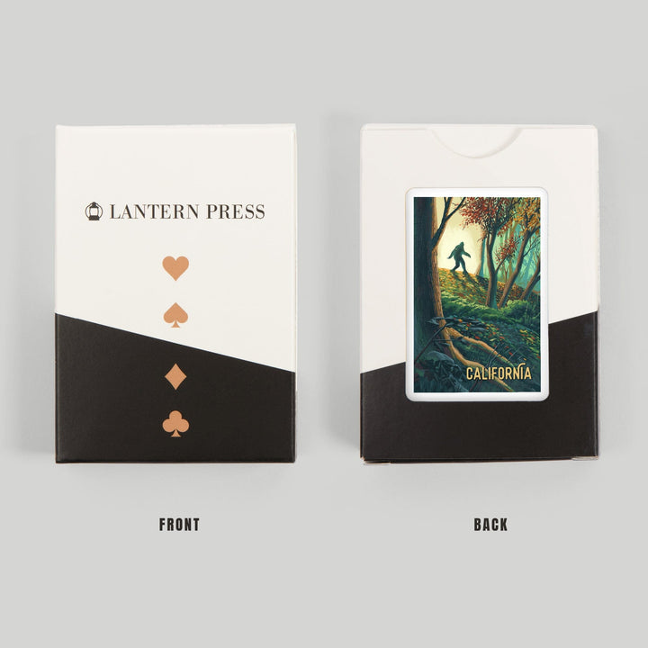 Playing Cards, California, Wanderer, Bigfoot in Forest, 52 Card Deck with Jokers in Box, Unique Art Cards Lantern Press 