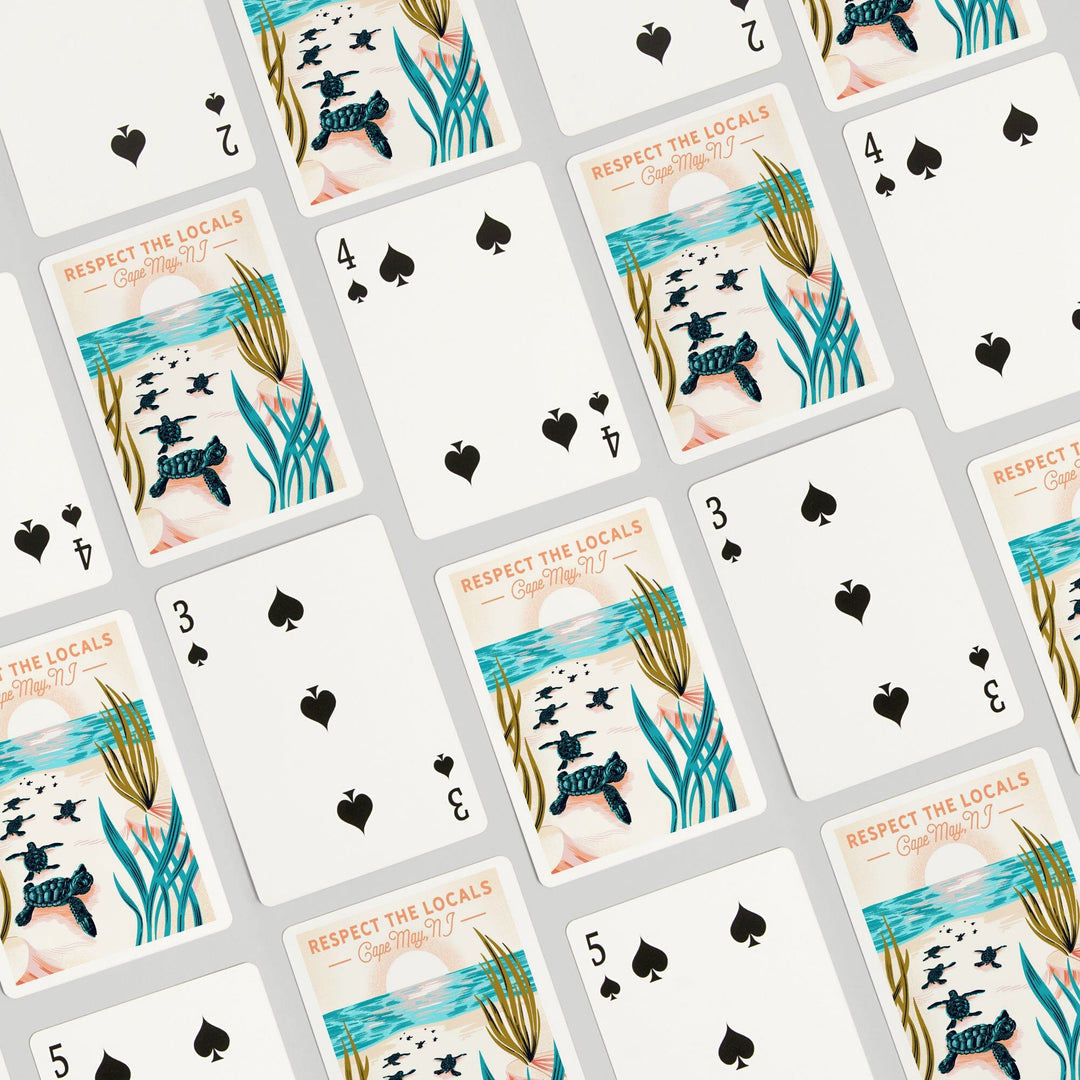 Playing Cards, Cape May, New Jersey, Courageous Explorer Collection, Respect the Locals, 52 Card Deck with Jokers in Box, Unique Art Cards Lantern Press 
