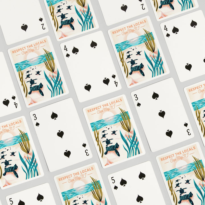 Playing Cards, Cape May, New Jersey, Courageous Explorer Collection, Respect the Locals, 52 Card Deck with Jokers in Box, Unique Art Cards Lantern Press 