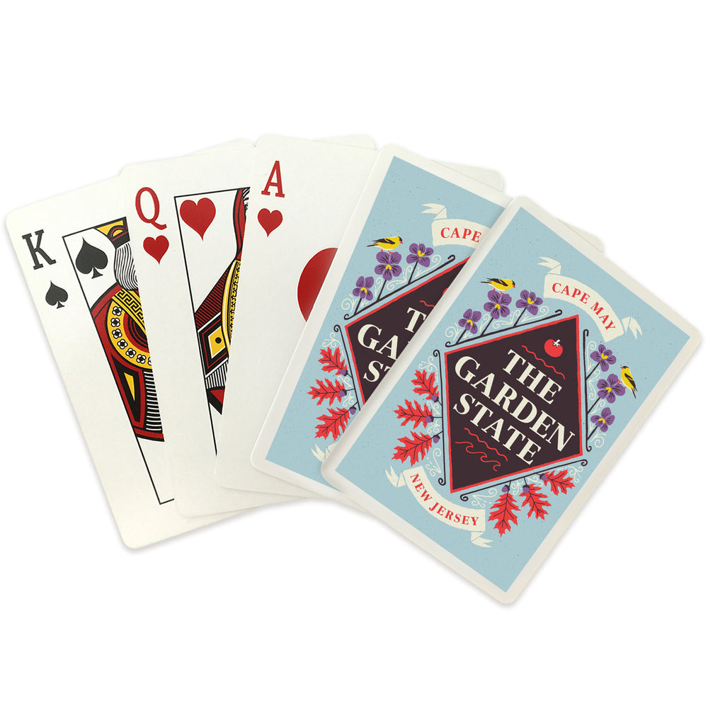 Playing Cards, Cape May, New Jersey, State Motto Crest, State Series, 52 Card Deck with Jokers in Box, Unique Art Cards Lantern Press 