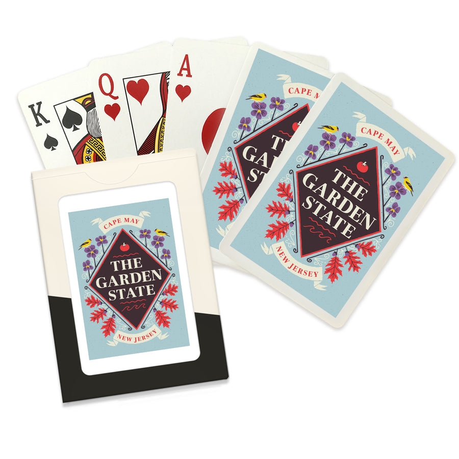 Playing Cards, Cape May, New Jersey, State Motto Crest, State Series, 52 Card Deck with Jokers in Box, Unique Art Cards Lantern Press 