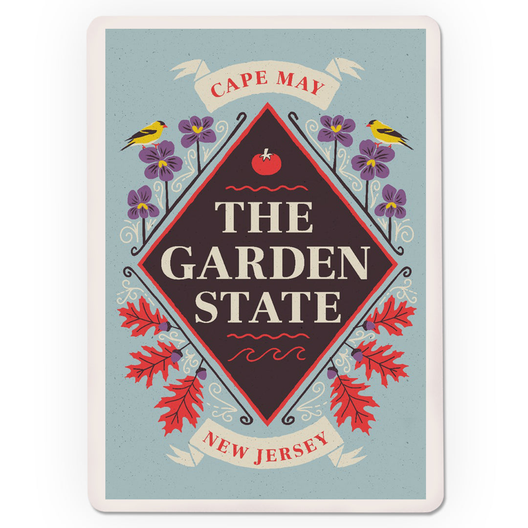 Playing Cards, Cape May, New Jersey, State Motto Crest, State Series, 52 Card Deck with Jokers in Box, Unique Art Cards Lantern Press 