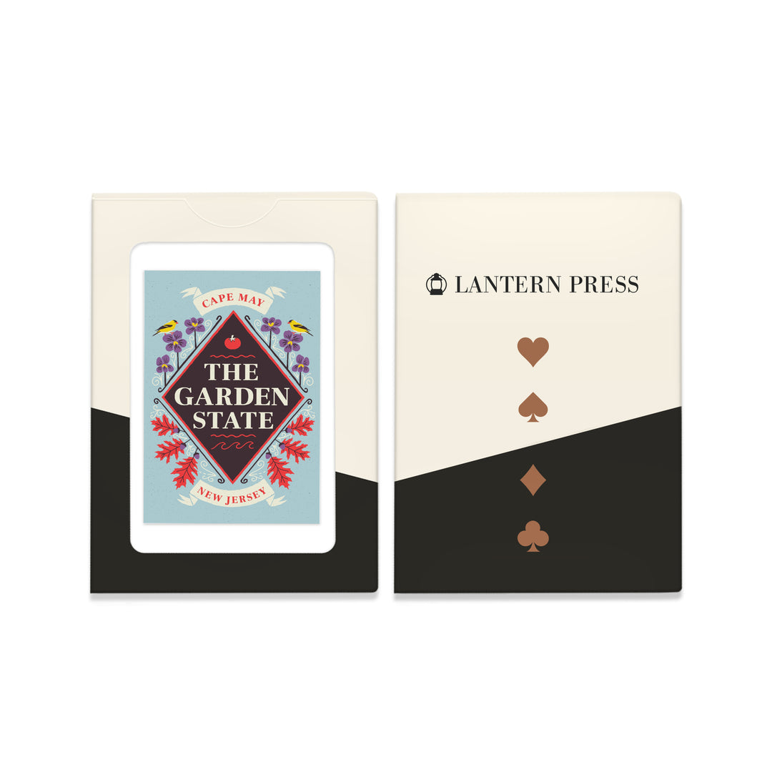 Playing Cards, Cape May, New Jersey, State Motto Crest, State Series, 52 Card Deck with Jokers in Box, Unique Art Cards Lantern Press 